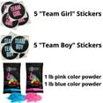 thumbnail image 2 of Chameleon Colors Gender Reveal Powder Kit - Includes Pink and Blue Color Powder, 5 Team Girl and 5 Team Boy Stickers - 2 lbs Color Powder, 2 of 7