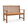 thumbnail image 2 of Eucalyptus Wood Patio Bench - 2 Seat Outdoor Loveseat with Armrests & Backrest - Garden Furniture for Backyard, Deck, Porch, 2 of 8