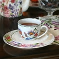 thumbnail image 2 of Bone China Kitchen Teacups 8.8 fl oz (260 ml) Byzantium Flowers Tea Cup with Saucer Set of 2 Pretty Tea Cup with Matching Saucer Christmas Mugs, 2 of 4