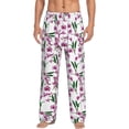 thumbnail image 2 of Goofa Orchids Flowers Printed Soft Pajama Pants for Men, Wide Leg Comfy Casual Lounge Yoga Pants-X-Large, 2 of 9
