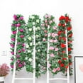 thumbnail image 5 of 4 Fake Rose Vine Flowers Plants Artificial Flower  Ivy Home Hotel Office Wedding Party Garden Craft Art Decor 2.3m, 5 of 5