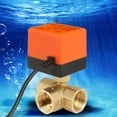 thumbnail image 2 of AC 220V Brass Electric Motorized Ball Valve 3 Way 3 Wire T Type 1.6pa Thread DN25 G1, 2 of 11