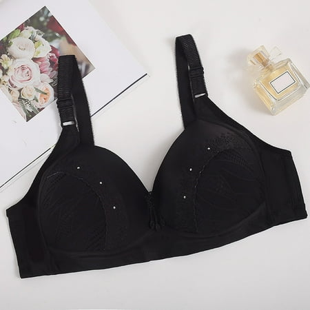 Wireless Bras for Women Underwear Gathering Bra Glossy Breathable Bras for Women No Underwire Ice Silk Cotton Bras for Women Underoutfit Bras for Wome
