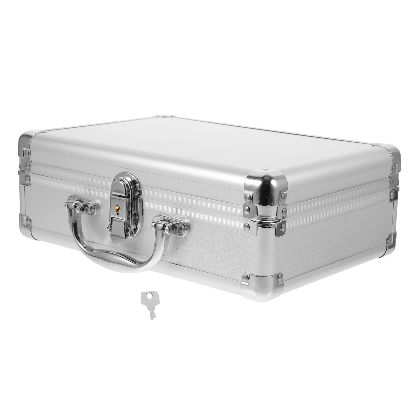 OUNONA Portable Aluminum Alloy Hard Case Briefcase with Protective Sponge Lining for Secure Storage and Easy Transport