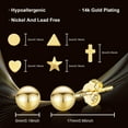 thumbnail image 5 of Lancharmed Gold Plated Stud Earrings for Women, 5 of 7
