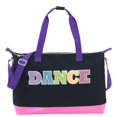 thumbnail image 3 of MADISON & DAKOTA Girls Dance Duffle Bag for Ballet, Dance, Dancewear, Clothing, Dresses, Skirts, Tutus, Tights, Stockings, Shoes and Accessories in Black Rainbow with Glitter and Tote Handles, 3 of 7