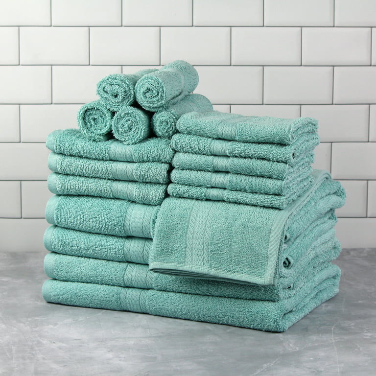 Mainstays Solid 18-Piece Bath Towel Set, White