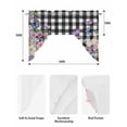 thumbnail image 5 of Spring Floral Swag Valances for Windows, Small Curtains Drapes, Black White Checkered Farmhouse Butterfly Kitchen Window Curtains Over Sink Window Treatment Valance for Bedroom/Bathroom 56"x36", 5 of 5