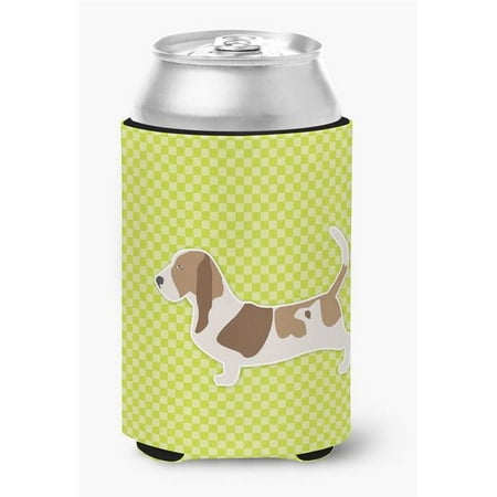 

Basset Hound Checkerboard Green Can or Bottle Hugger