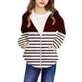 thumbnail image 5 of Riecok Kids Zip up Jacket for Girls with Pocket Long Sleeve Zip up Cute Print Everyday Casual Outwear Wine 11 Years, 5 of 8