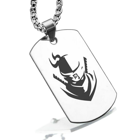 Stainless Steel Ninja Warrior Champion Dog Tag Pendant Necklace