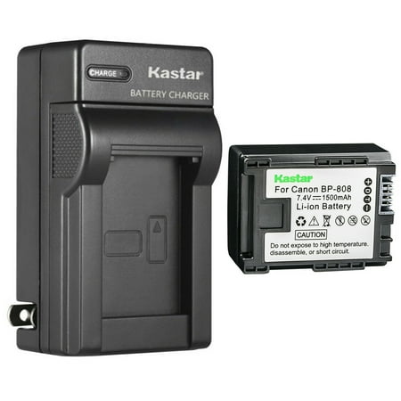 Kastar 1-Pack BP-808 BP808 Battery and AC Wall Charger Compatible with Canon BP809 BP819 BP827 Canon VIXIA HF S200 VIXIA HF10 VIXIA HF11 VIXIA HF20 VIXIA HF21 VIXIA HF100 VIXIA HF200 Cameras