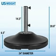 thumbnail image 3 of US Weight Fillable Heavy Duty Free Standing Umbrella Base - Black, 3 of 7