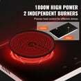 thumbnail image 2 of KFFKFF Electric Range, 24" Dual Burner Inset Electric Hob, 1800W Smooth Ceramic Surface with Touch Controls, Glass Panel, Timer, Safety Lock, 9 Temperature Settings, Heat Warning Light, 120V, 2 of 9