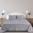 thumbnail image 5 of Sleepdown 100% Cotton Flannel Sheets Twin Size Bed Sheets Set with Deep Pockets, Brushed Flannel with Elastic Fitted Sheet Set, Soft & Cozy Sheets, 3 Piece Bedding and Pillowcase set, Grey Pin Stripe, 5 of 7