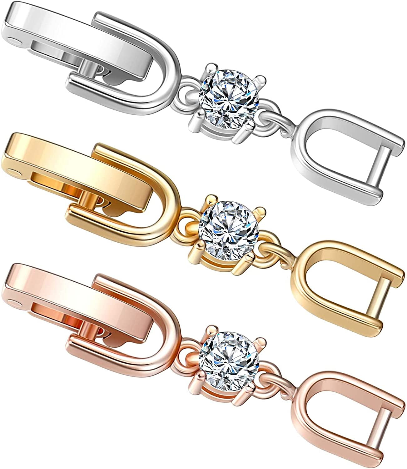 21 Pieces Necklace Bracelet Extenders Crystal Bracelet Clasps Gold