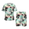 thumbnail image 1 of Fotbe Tropical Summer Palm Pijama Estampada de 2 Piezas para Niños – Ropa de Dormir de Manga Corta Cómoda para Niños y Niñas, Camiseta y Shorts de Algodón-Large, 1 of 6