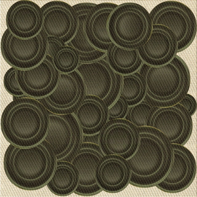 Ahgly Company Tapis d'Intérieur Lavable en Machine Carré Transitionnel Gris Minuit, 5 Pieds Carré