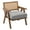 Gray, variant on Garvee Modern Armchair, Upholstered Armchair with Rattan Backrest & Thick Linen Cushion, White