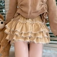 thumbnail image 6 of Yokua Tiered Ruffle Lace Pumpkin Shorts for Women Sweet Bowknot Warm Plush Bloomers, 6 of 18