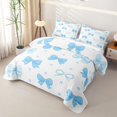 thumbnail image 3 of Manfei Girly Coquette Bowtie Bed Spread Queen,3D Cute Bowknot Print Queen Coverlet Set,3-Piece,1 Quilt and 2 Pillowcases, 3 of 7