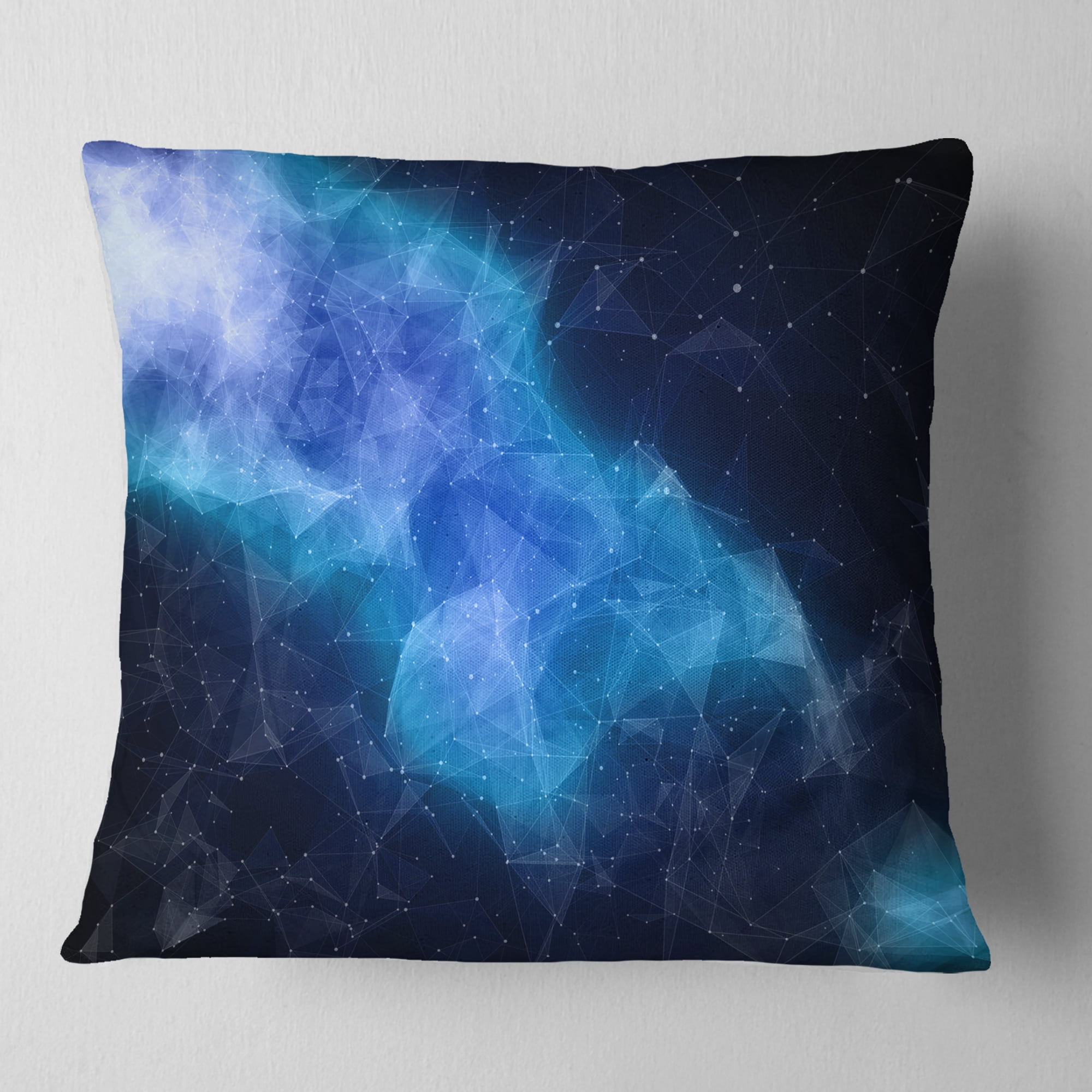 Designart Blue Nebula in Cosmos - Contemporary Throw Pillow - 18x18