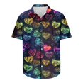 thumbnail image 5 of Weiqiqre Mens Shirts Funny Love Pattern Printed Short Sleeve Quick Dry Button Down Lapel Shirt, 5 of 5