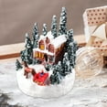 thumbnail image 4 of Christmas Snow Village Light up House Miniature Delicate for Office Desktop, 4 of 13
