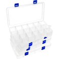 thumbnail image 1 of Plastic Organizer Box Small Clear Storage Containers with Lid Adjustable Compartments Organizers for Tool Jewelry Tackle Earring Craft Beads - PC Grids, 1 of 6