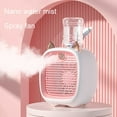 thumbnail image 2 of CNKOO 1 Set 1200mAh 3 Speeds Intermittent/Continuous Misting Cute Shape Small Fan Mute Strong Wind USB Rechargeable Desktop Fan for Off, 2 of 10