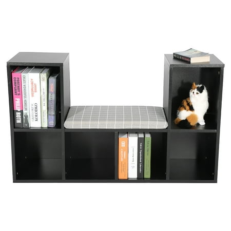 Akozon Wooden 6 Cube Organizer Cube Storage Shelves Bookcase