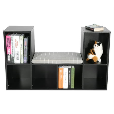 Curvy Bookshelf HERCHR Wooden 6-Cube Bookshelf, Organizer Cube Storage Shelves Bookcase Bookshelf Clothes Cabinets Storage Cube Bin Cubbies Shelving with Reading Nook for Bedroom, Living Room, Office, Home ()