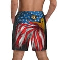 thumbnail image 4 of Goofa Eagle Head With American Flag Printed Men's Swim Trunks Board Shorts Quick Dry Mens Swimming Trunks with Compression Liner,Breathable Fit Hawaii Beach Shorts-3X-Large, 4 of 9
