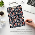 thumbnail image 5 of Dark Blue Floral Print 12.5x9in Clipboard, Durable Acrylic with Metal Clip and Wall Hook for Office or Classroom, 5 of 10