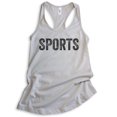 thumbnail image 1 of Sports Tank Top, Ladies Racerback Tank Top, Baseball Tank, Football Tank, Softball Tank, Silver Gray, Medium, 1 of 1