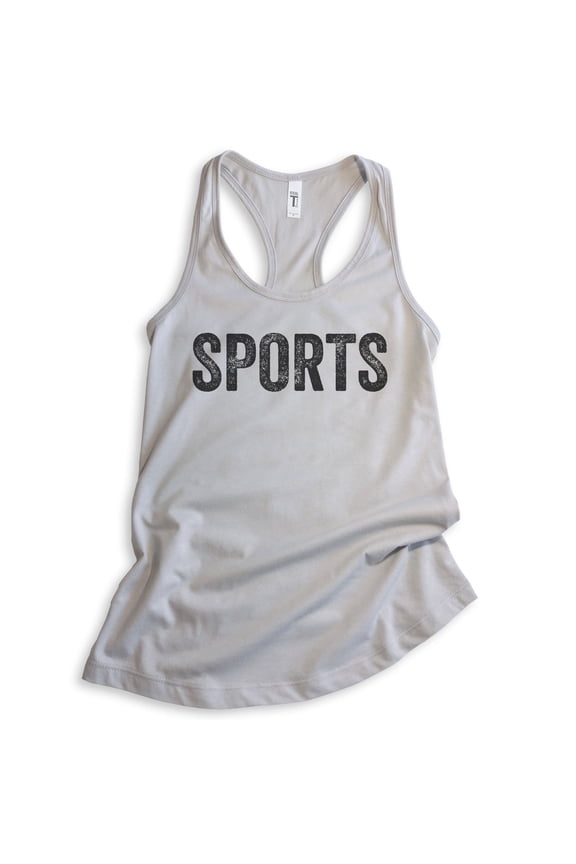 Sports Tank Top, Ladies Racerback Tank Top, Baseball Tank, Football Tank, Softball Tank, Silver Gray, Small