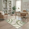 thumbnail image 2 of ODIKA 4'x6' Ultra-Soft Area Rug, Abstract Entryway Minimalist Waves Contemporary Flowing Arc Sage Dynamic None Washable, Bare feet friendly, Silk-Touch for Bedroom Home office, 2 of 7