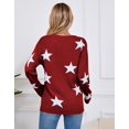 thumbnail image 4 of Crewneck Sweaters for Women Trendy Star Sweater Casual Pullover Sweaters Fall Lightweight Girls Sweaters Shermie, 4 of 6