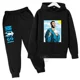 thumbnail image 2 of Conjunto de sudadera con capucha y pantalones deportivos para niños de otoño e invierno, conjunto deportivo de dos piezas para niños y niñas, ropa para bebés con estampado de Messi, 2 of 4
