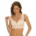 thumbnail image 4 of Valcatch 3 Pack Women's Seamless Floral Lace Bra Thin Wirefree Push up Vest Style Underwear Back Smoothing Comfort Everyday Bralette, 4 of 6