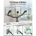 thumbnail image 4 of MOUNT PRO Gas Spring Arm Triple Desk Monitor Mount with Dual C-Clamp for 3 Screens up to 32 Inches, Supports 4.4-19.8 lb Display for Home Office & Gaming, 4 of 9