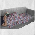 thumbnail image 6 of Dahlia Soft Flannel Fleece Throw Blanket, Various Color and Size Mexican Native Plant Species Arranged as Overlapping Forms, Cozy Plush for Indoor and Outdoor Use, 50" x 60", Multicolor, by Ambesonne, 6 of 6