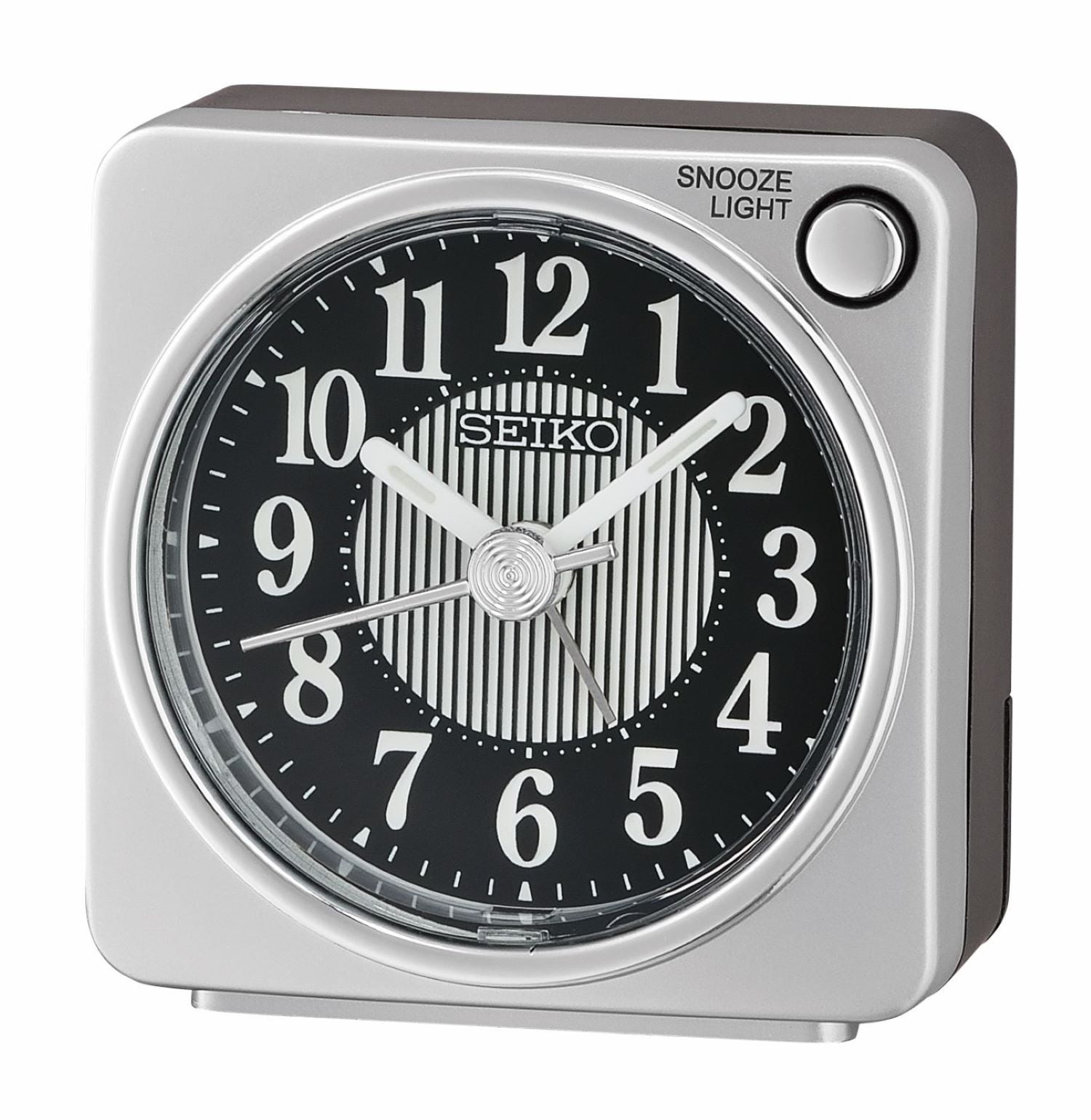 Seiko Square Fuji Alarm Clock, Quartz, Analog, Silver QHE185SLH -  
