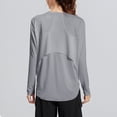 thumbnail image 3 of MHFRRA Camiseta deportiva de Yoga con Protección Solar, Manga Larga, Ligera, de Secado Rápido, para Senderismo y deportes. Gris, 3 of 4