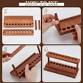 thumbnail image 4 of Rubber Wood Pen Holder 9-Hole Desk Stand Organizer Holding Rack for Pens Paint Brushes Colored Pencils Markers Chocolate 200x79x76mm, 4 of 5
