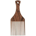 thumbnail image 2 of AFROPICK Wood Hair Pick for Long, Thick, Curly, & Afro Hair (Engraved Brown), 2 of 5