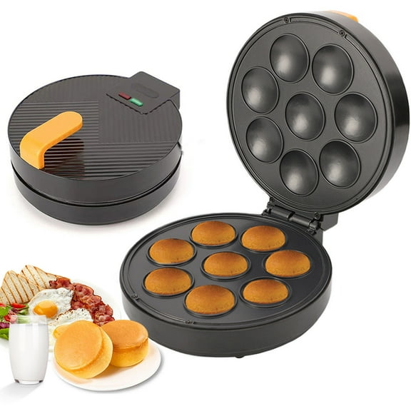 Aoresac Mini Donut Maker Machine for Kid-Friendly Breakfast, Snacks, Desserts & More with Non-stick Surface, Makes 7 Doughnuts, Donut Print