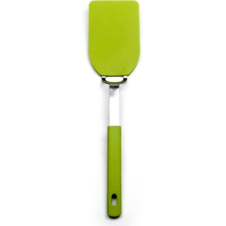 

RSVP International Kitchen Tool Collection Flexible Nylon Spatula Stainless Steel Handle 12x2.75 Green