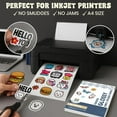 thumbnail image 5 of Hayes Paper Co. Glossy Vinyl Sticker Paper, Waterproof, White, A4 Size 8.25 x 11.75", 15 Sheets, Printable Sticker Paper for Inkjet Printers, Cricut, Labels, and Crafts, 5 of 7