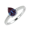 thumbnail image 2 of Sterling Silver with Color Changing Alexandrite and White Topaz Engagement Ring, 2 of 3